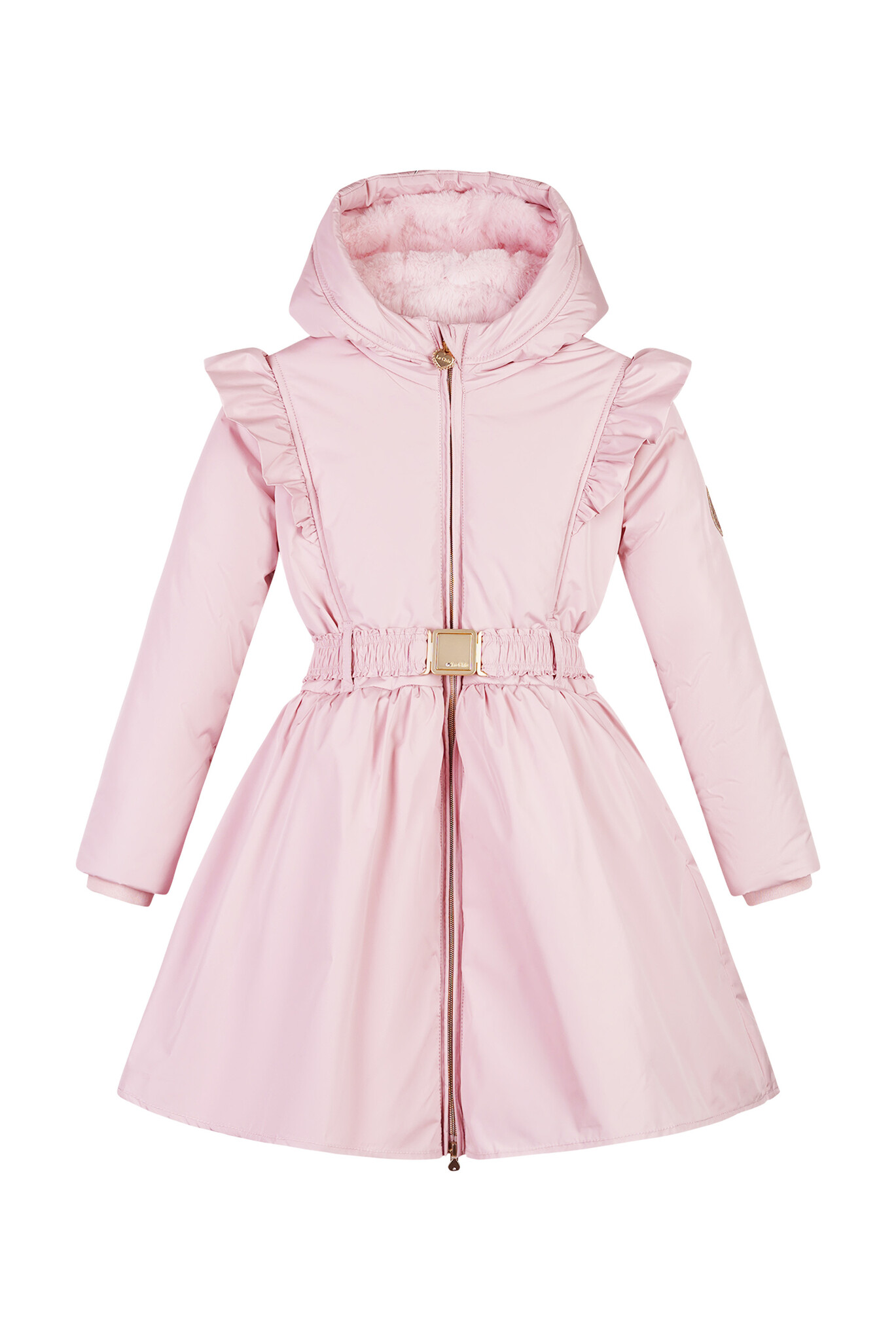 Le Chic winter winterjas meisjes - roze - Beth - riem