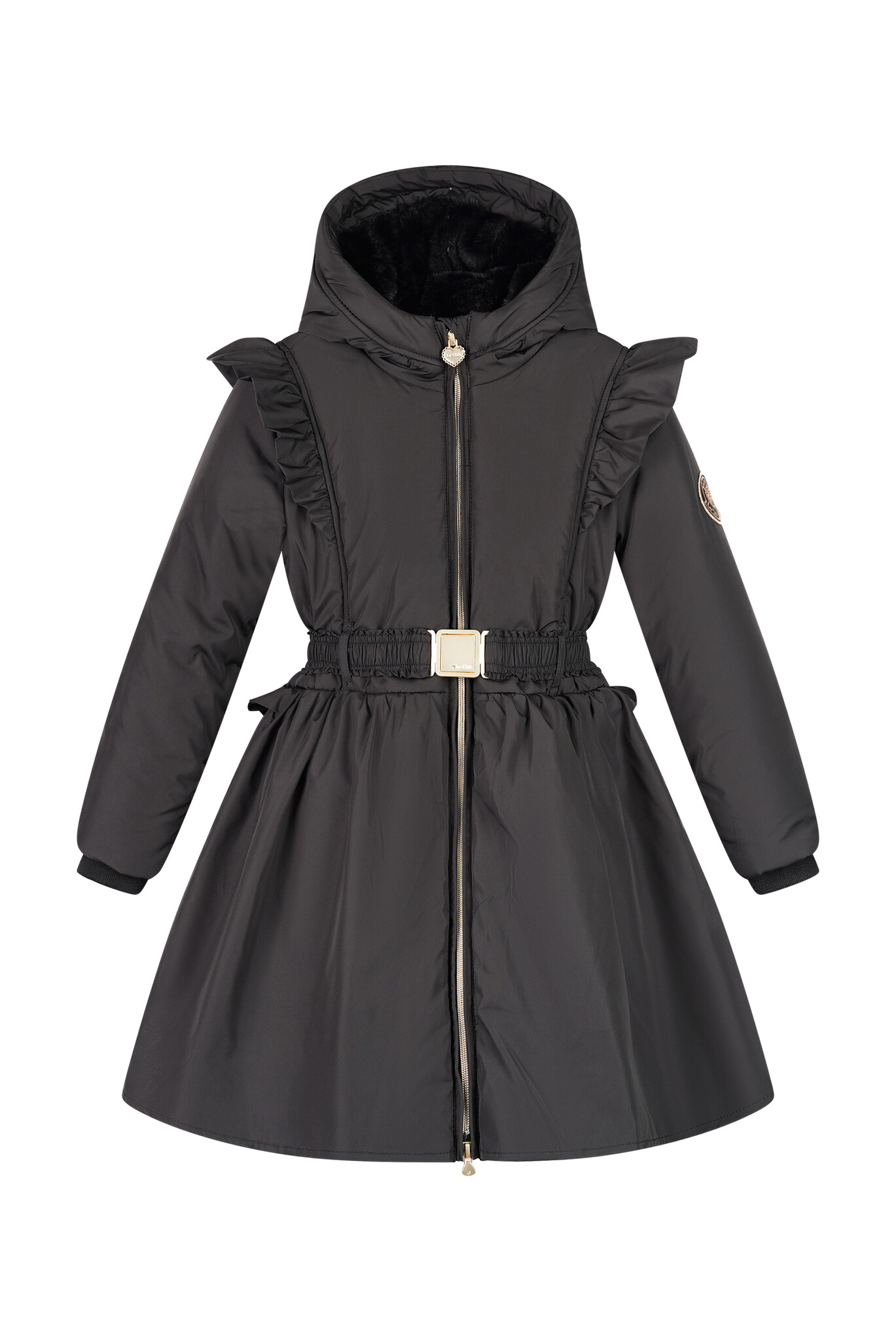 Le Chic winter winterjas meisjes - zwart - Beth - riem