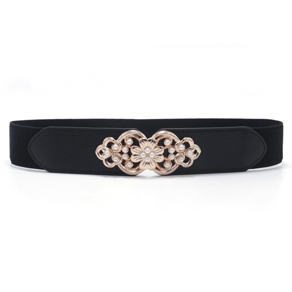 Long nose Mode Dames Boho Lady Vintage lederen gesp taille riem tailleband accessoires zwart