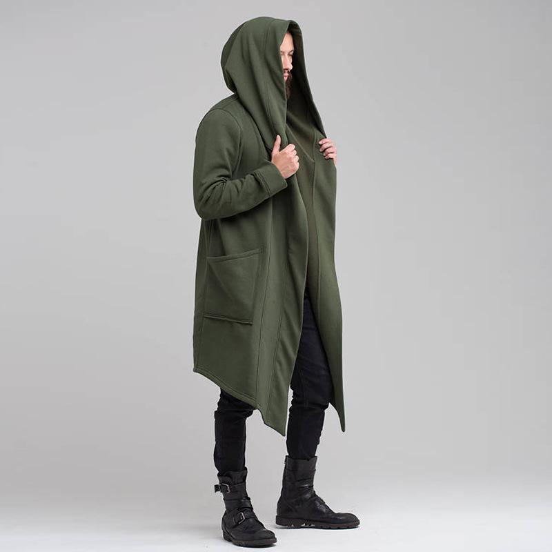 LAOHU Heren Capuchon Cardigan Trenchcoat Streetwear Capuchon Windjack Herfst Winter Jassen Heren S