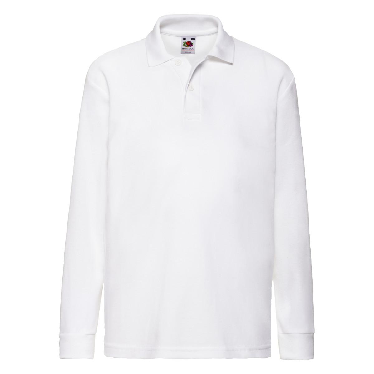 Fruit Of The Loom Childrens/Kids 65/35 Plain Long-Sleeved Polo Shirt 3-4 Years