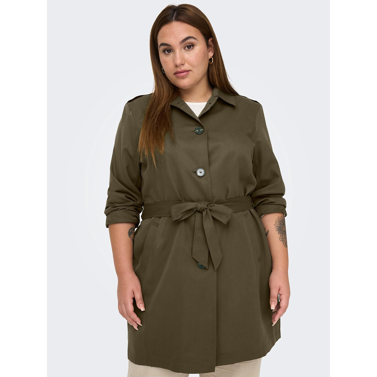 ONLY CARMAKOMA Korte trenchcoat, te strikken