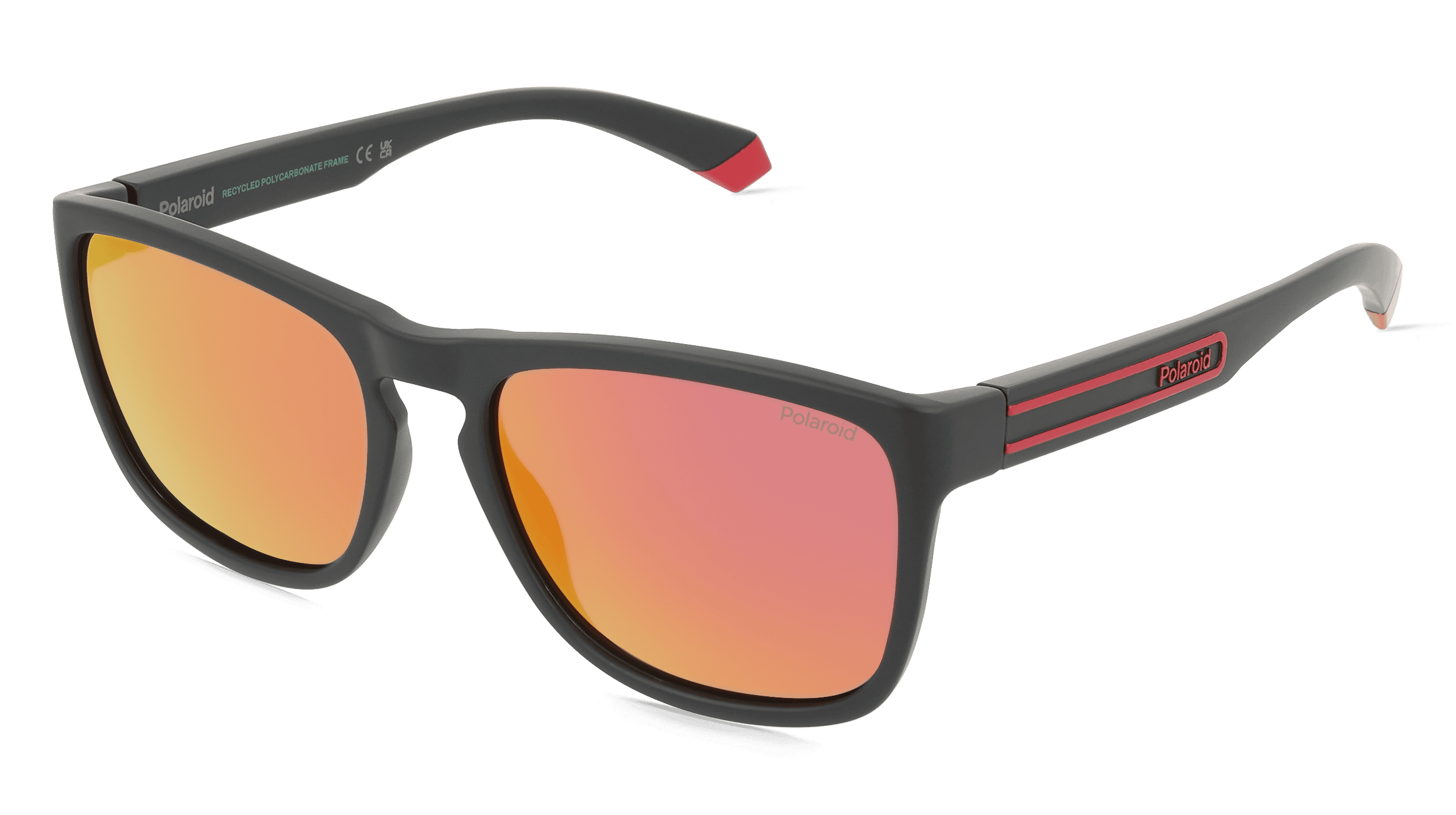 Polaroid 207372 Unisex Zonnebril, zwart rood