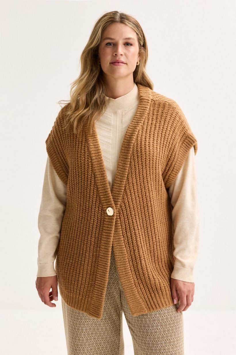 Mayerline Mouwloze Cardigan In Handknitlook