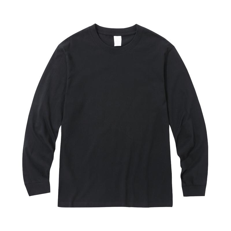 HerSight Puur katoenen top met lange mouwen, lente herfst T-shirt voor heren, casual O-hals, effen kleur basisoverhemden 3XL