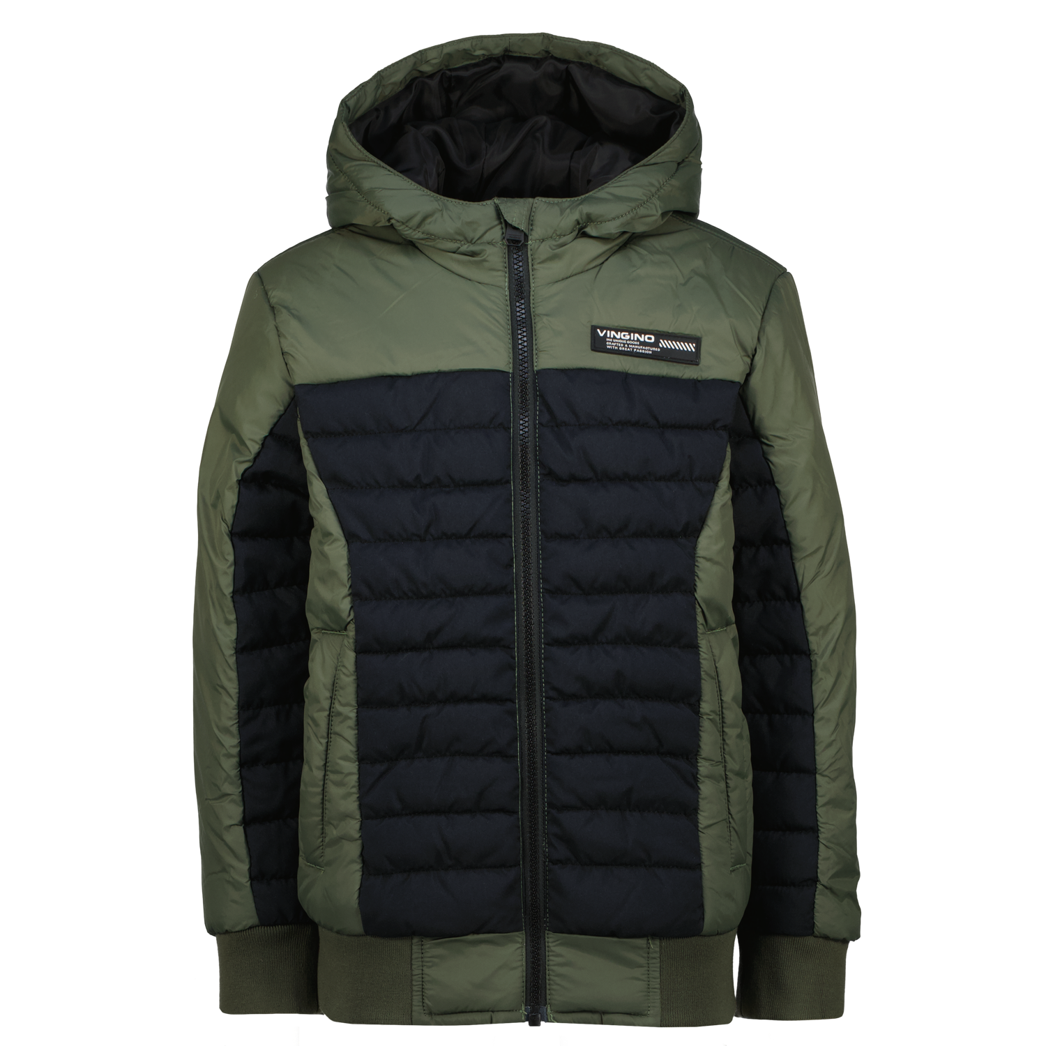 Vingino winter winterjas jongens - groen - Taceon - capuchon