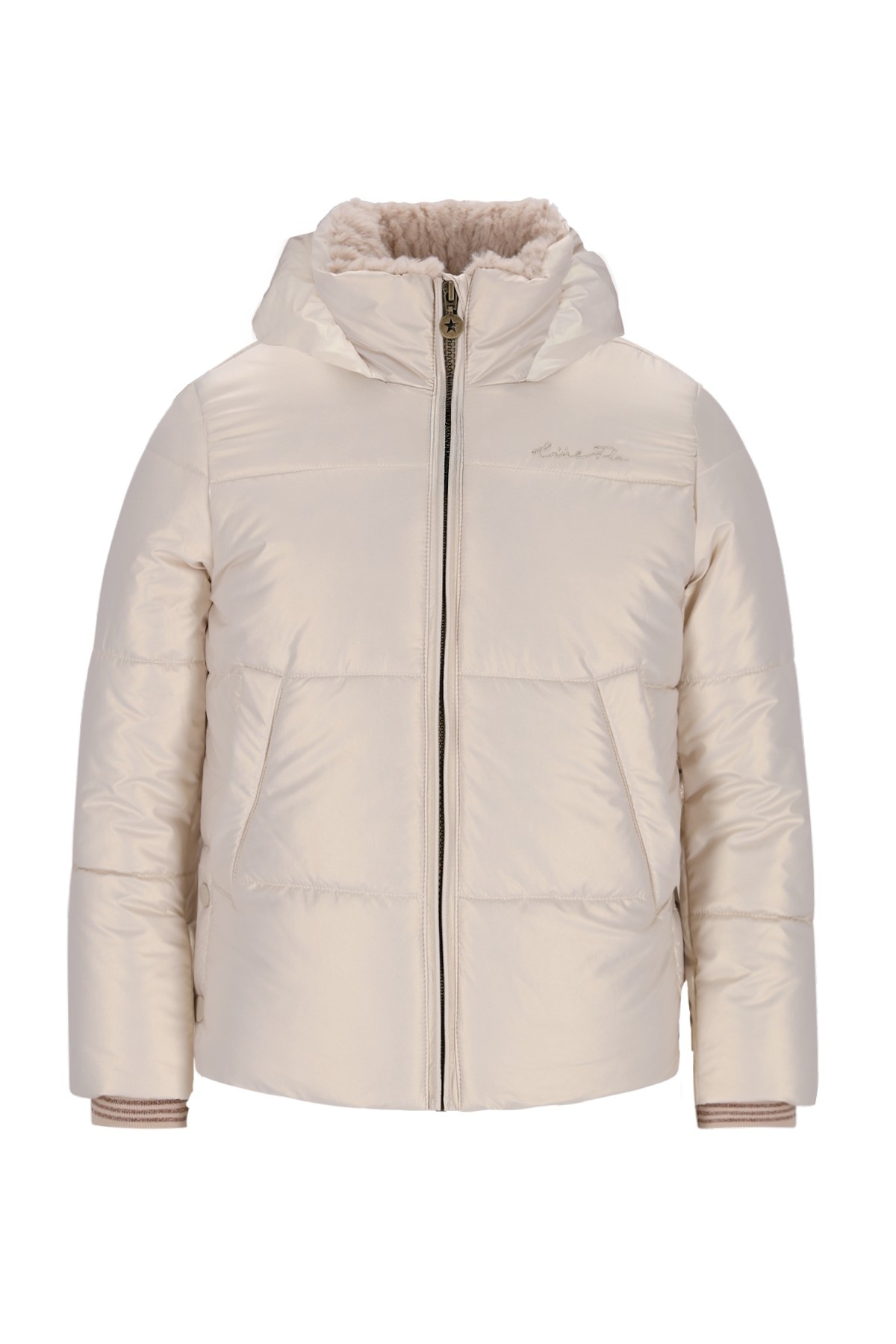 Like Flo winter winterjas meisjes - goud - Aelin - kort, capuchon, metallic