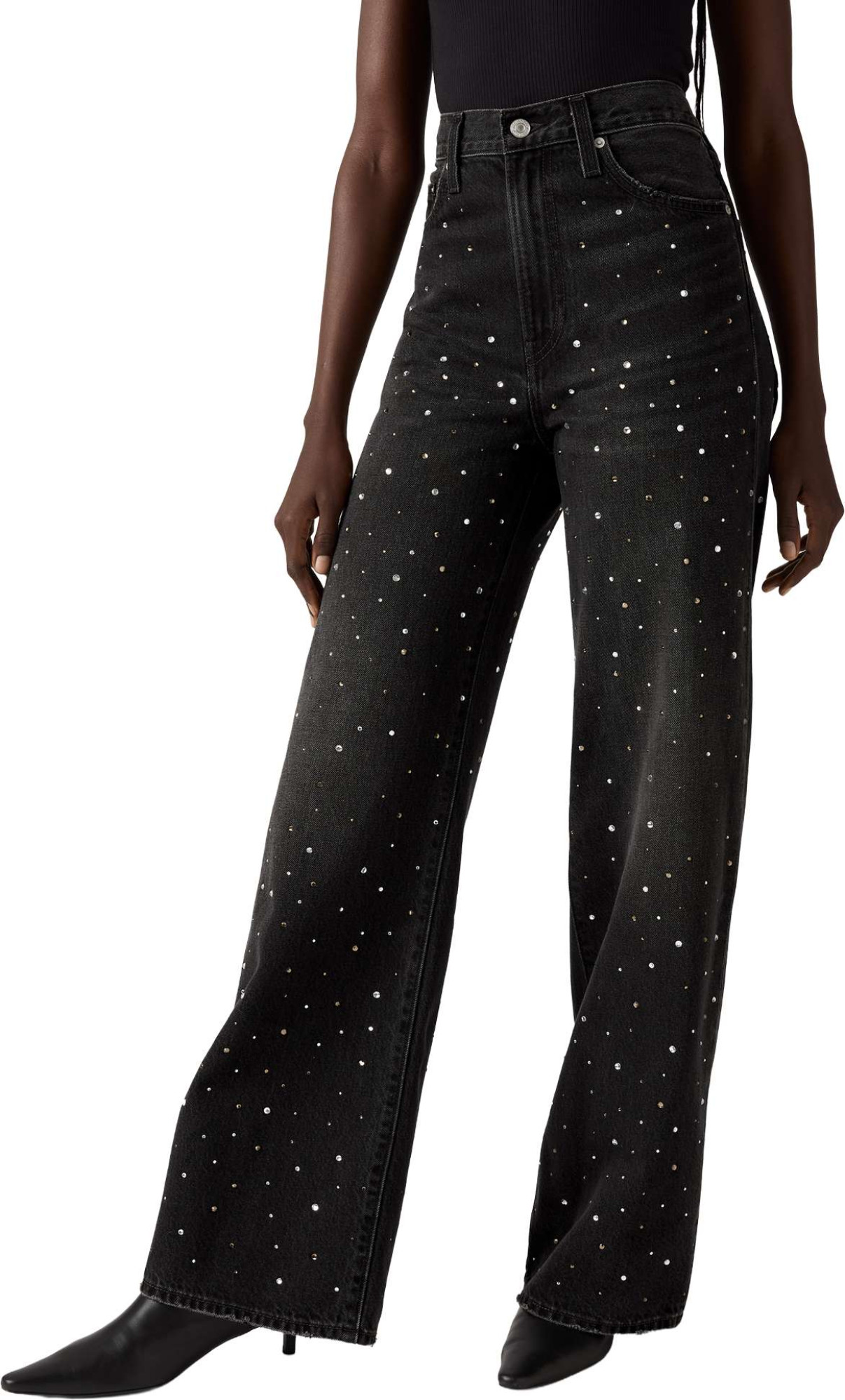 Levi's Ribcage wide leg h223 dazzie me smoke blk