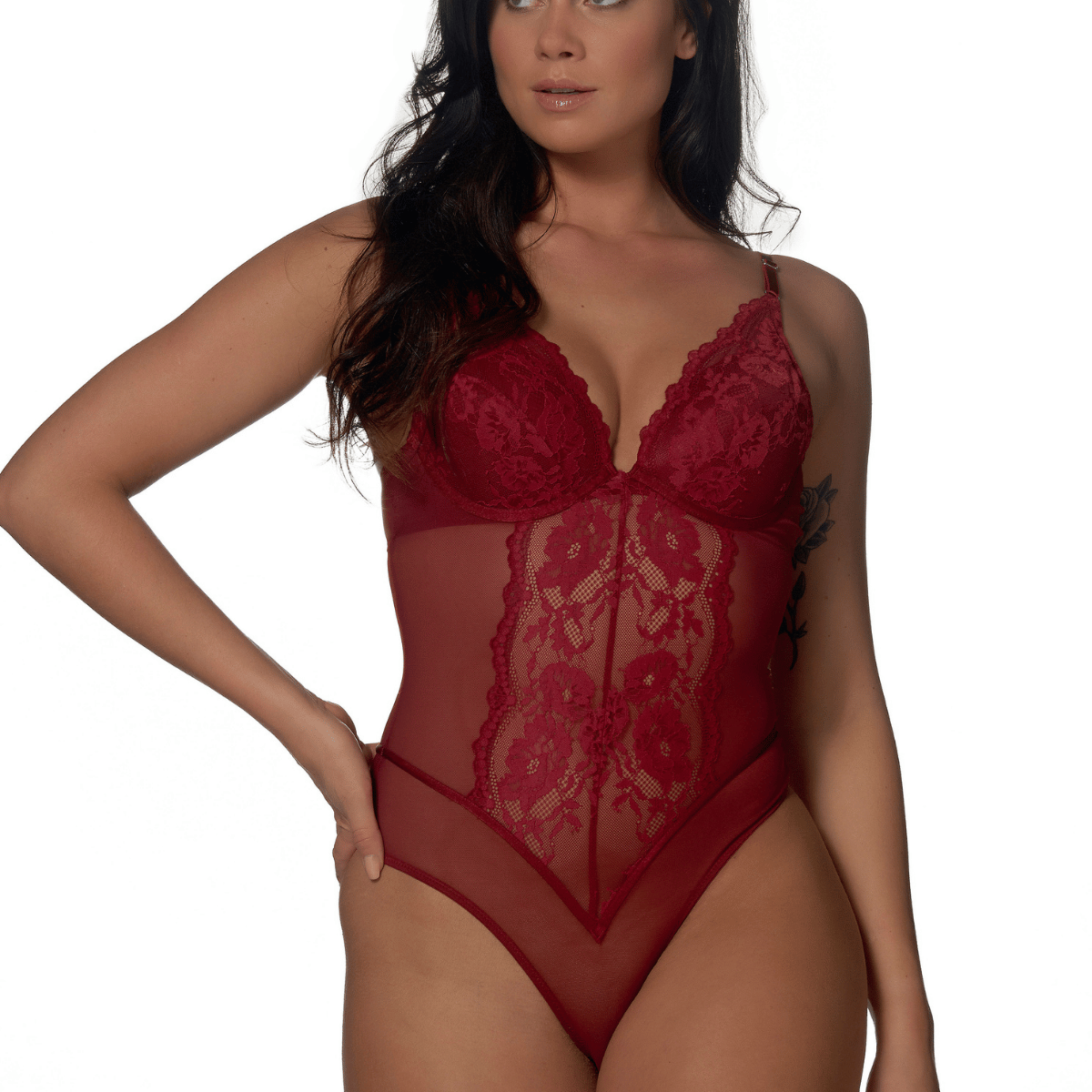After eden Tulien bodystocking, rood