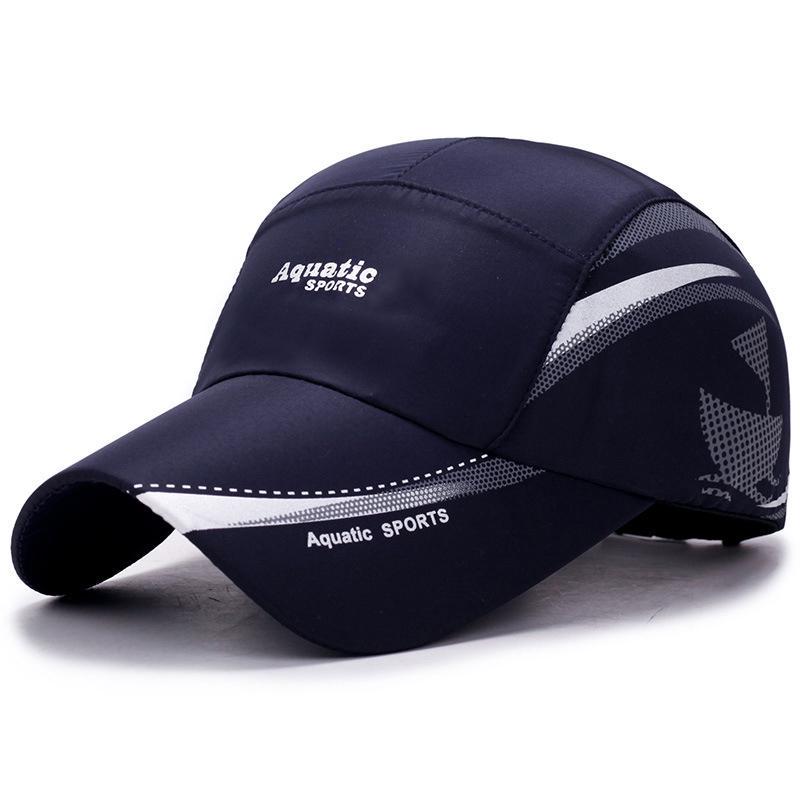 R&N Fashion Sneldrogende waterdichte heren sport eend tong zonnehoed buitenruimte baseballpet marineblauwe kleur