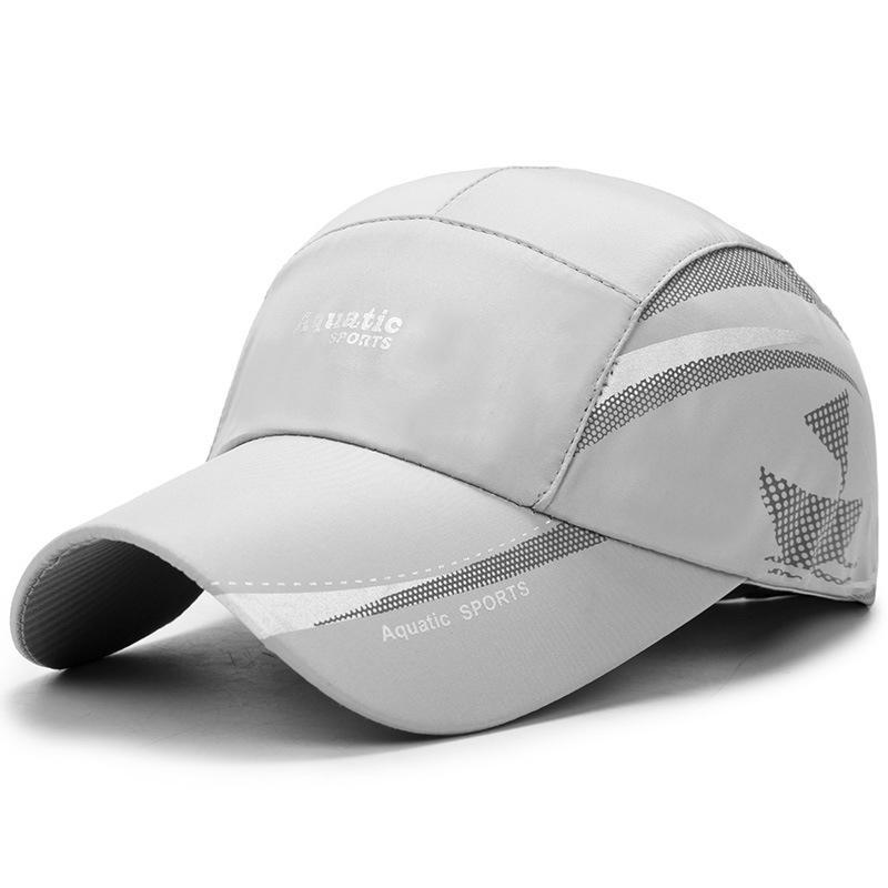 R&N Fashion Sneldrogende waterdichte heren sport eend tong zonnehoed buitenruimte baseballpet grijze kleur