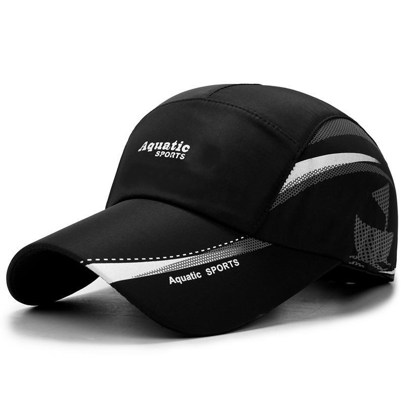 R&N Fashion Sneldrogende waterdichte heren sport eend tong zonnehoed buitenruimte baseballpet zwart