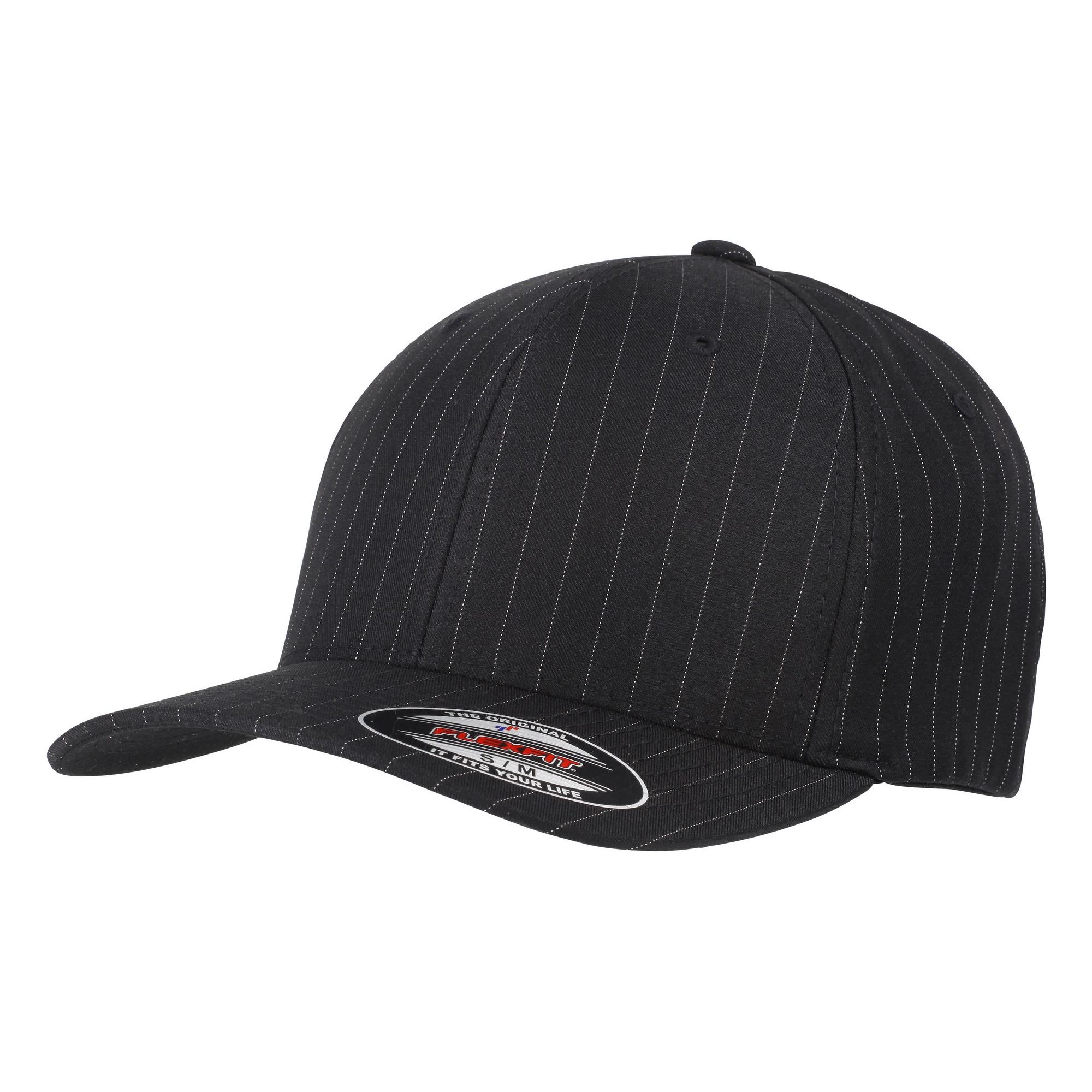 Yupoong Flexfit unisex baseballpet met krijtstreep S-M