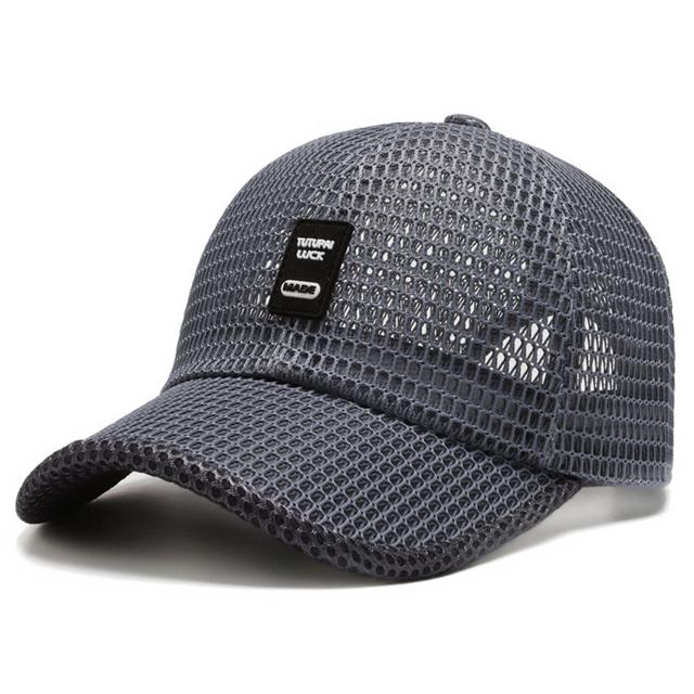 Headgear Heren Mesh Baseball Cap Ademende Zomerpetten Papa Hoed Outdoor Vissen Hoeden Bone Gorras Snapback Trucker Cap Anti-UV Hoed Unisex Hoed Accessoires donkergrijze kleur