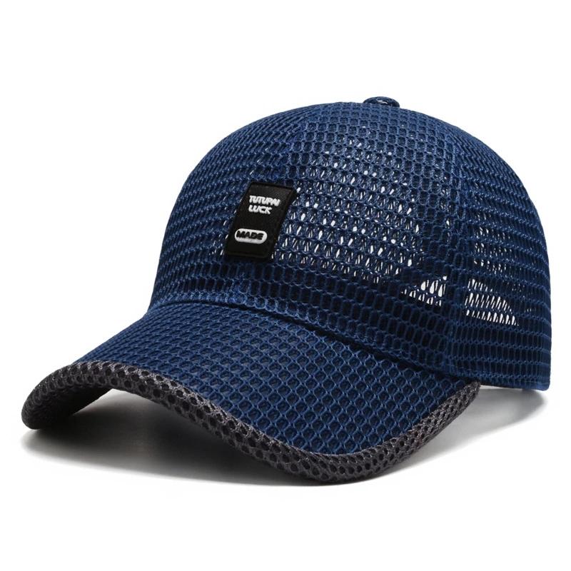 Headgear Heren Mesh Baseball Cap Ademende Zomerpetten Papa Hoed Outdoor Vissen Hoeden Bone Gorras Snapback Trucker Cap Anti-UV Hoed Unisex Hoed Accessoires marineblauwe kleur