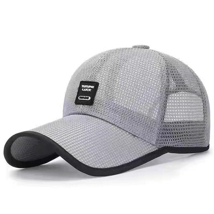 Graceful 2 Heren Zomer Dunne Outdoor Zonnebrand Mesh Baseball Cap Ademende Zonnehoed One size lichtgrijze kleur