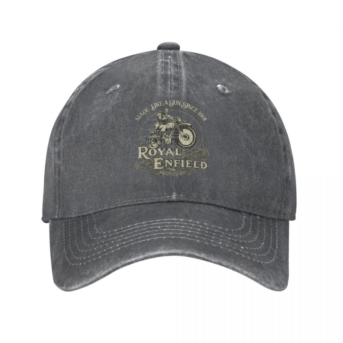 DJOJO CAP Enfield Cycle Co Ltd 1901 Mannen Vrouwen Baseball Cap Royal Motorcycle Motor Race Distressed Denim Gewassen Cap Hoed Zomer Cadeau Zonnehoed One Size