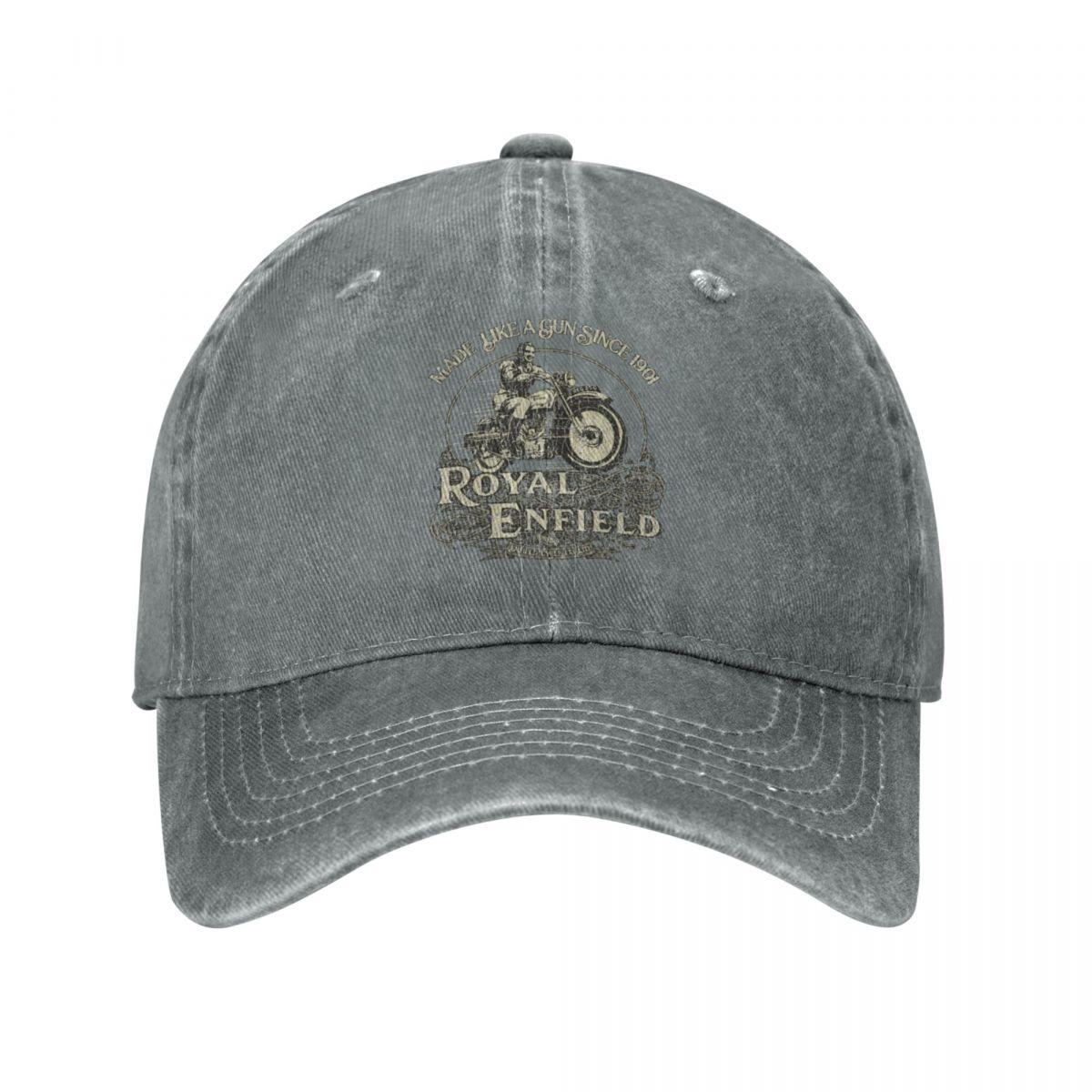 DJOJO CAP Enfield Cycle Co Ltd 1901 Mannen Vrouwen Baseball Cap Royal Motorcycle Motor Race Distressed Denim Gewassen Cap Hoed Zomer Cadeau Zonnehoed One Size