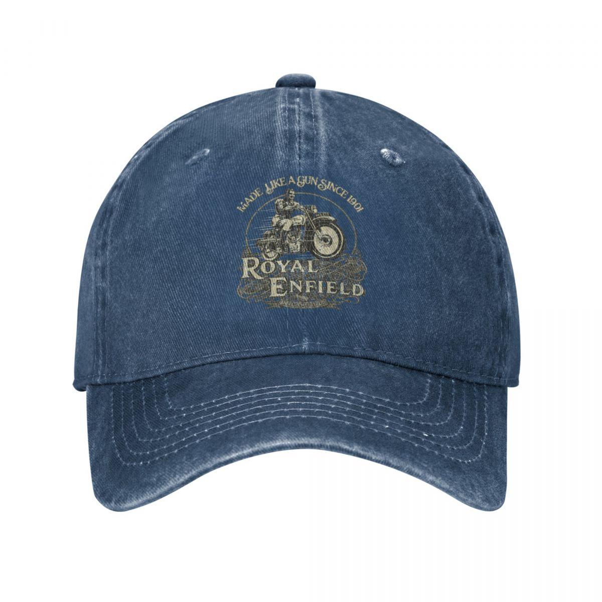 DJOJO CAP Enfield Cycle Co Ltd 1901 Mannen Vrouwen Baseball Cap Royal Motorcycle Motor Race Distressed Denim Gewassen Cap Hoed Zomer Cadeau Zonnehoed One Size