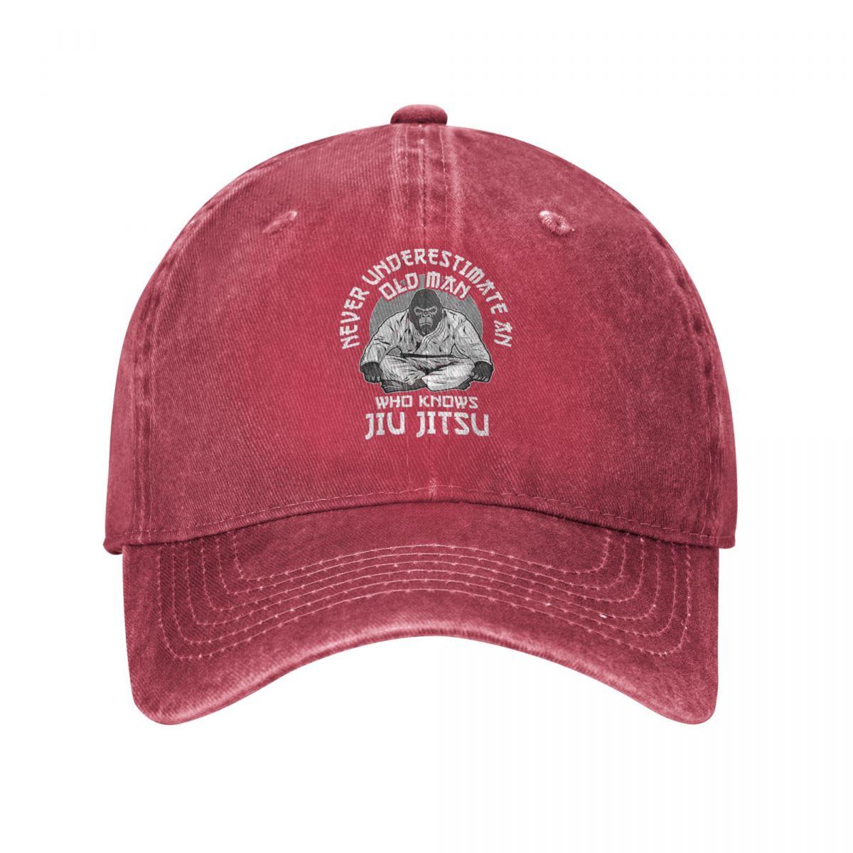 DJOJO CAP Vintage gewassen Jiu Jitsu Monkey BJJ Baseball Cap voor jongen meisje Cowboy hoeden verstelbare Pet One Size