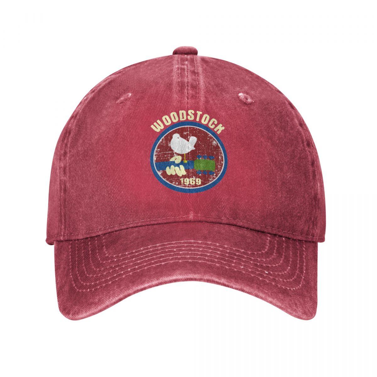 DJOJO CAP WS Woodstock 1969 Baseball Caps Fashion Distressed Washed Zonnepet Unisex Outdoor Workouts Caps Hoed One Size