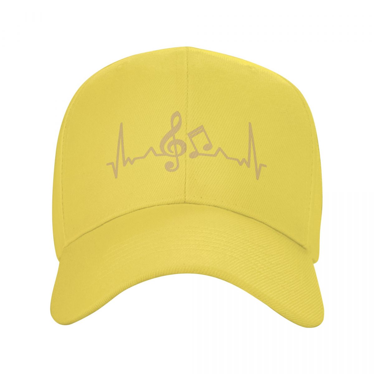 91510107MAC34WEG02 Klassieke hartslag lijn muziek gouden baseball cap voor unisex vrouwen op maat verstelbare volwassen muzieknoot papa hoed zomer Baseball Cap