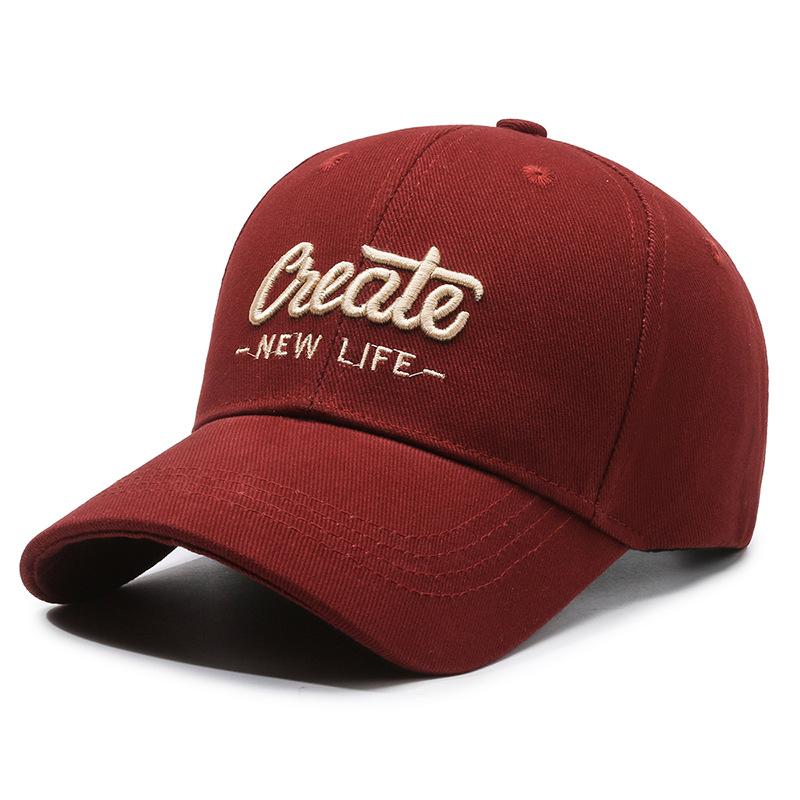 ONIHUA Mannen Brief Geborduurde Cap Lente Zomer Outdoor Zonnescherm Baseball Cap Vrouwen Paardenstaart Panama Cap Snapback Hoed Zonneklep Hoeden rood