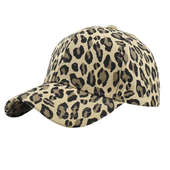 Mieshangle Unisex Baseball Cap Zonnebescherming Verstelbare Omtrek Anti-UV Luipaard Print Koepel Wandelen Reizen Winkelen Cap kaki