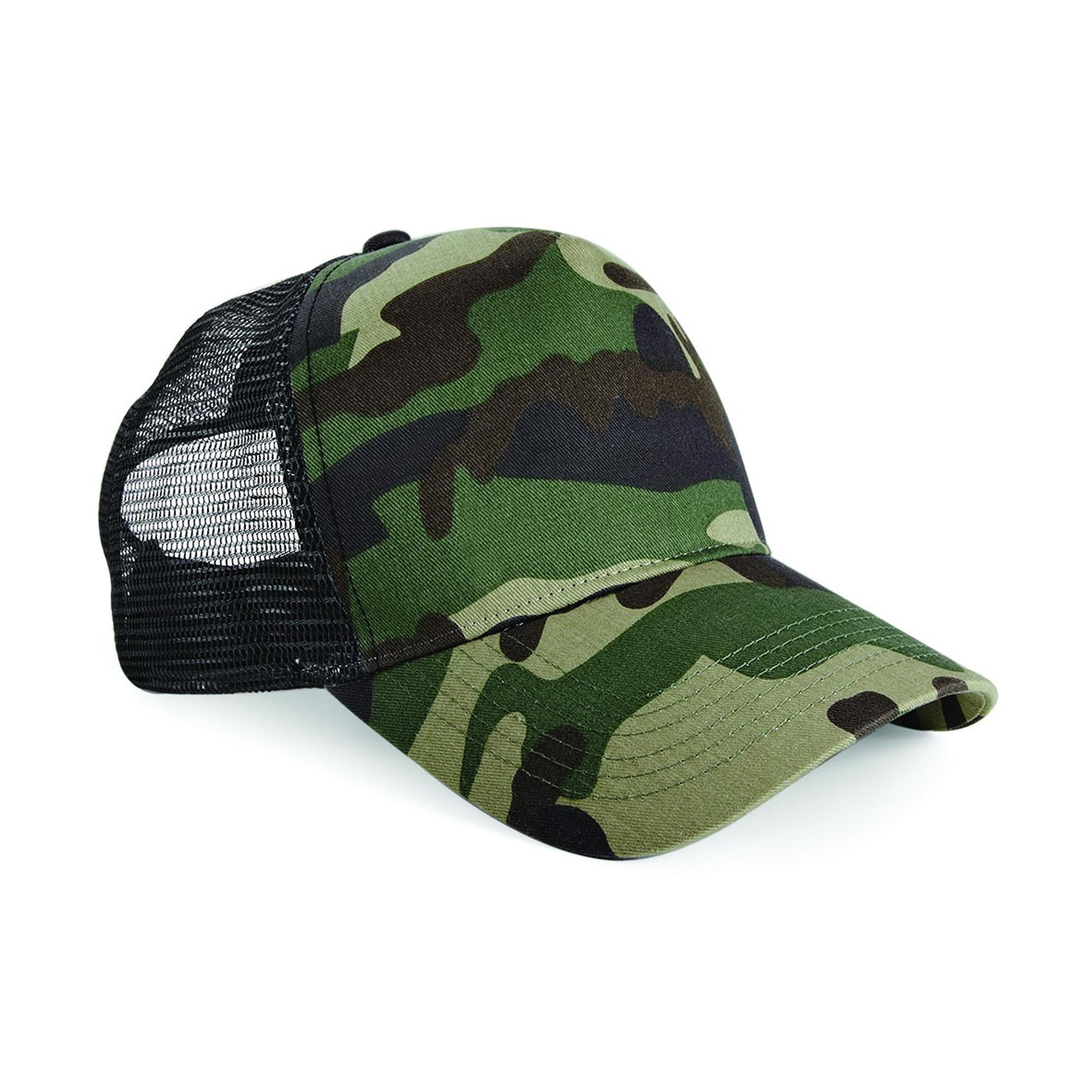 Beechfield retro camouflage snapback truckerpet One Size