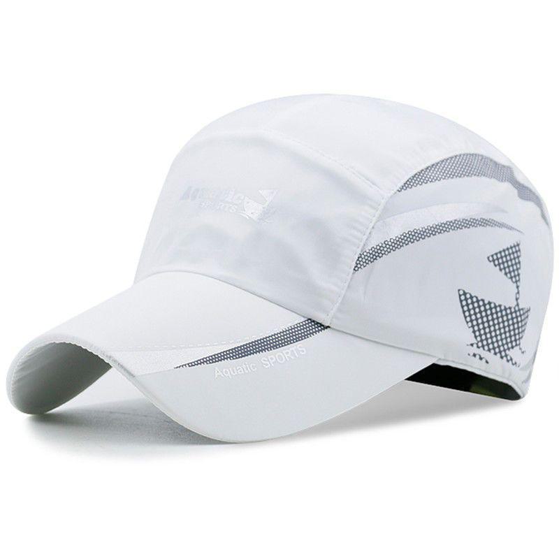 AI Supermarket Nieuwe Japanse zomerzonbeschermingshoed voor dames/heren, grote zonneklep baseballpet voor vissen, snel drogende eendenbekpet. null wit