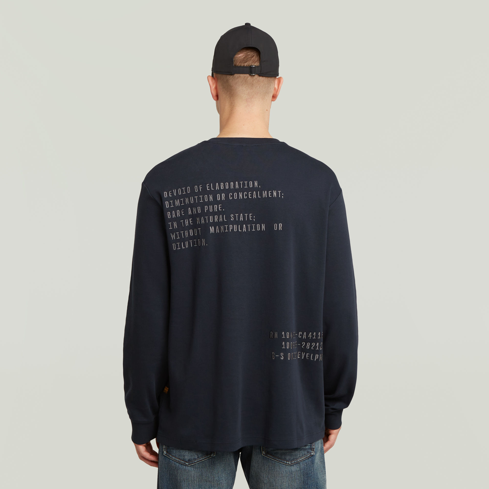 G-Star RAW Back Embro Text Loose T-shirt - Donkerblauw - Heren