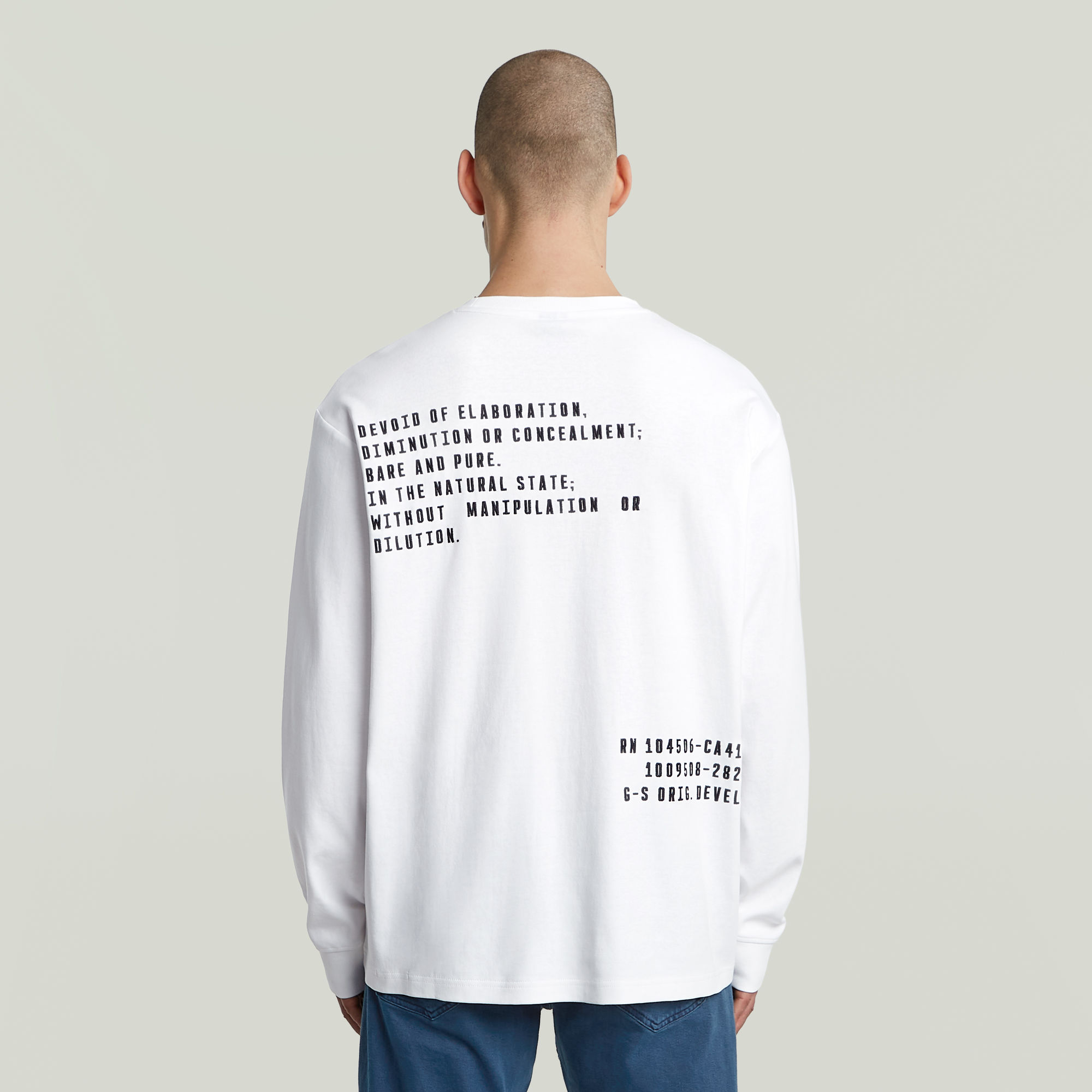 G-Star RAW Back Embro Text Loose T-shirt - Wit - Heren