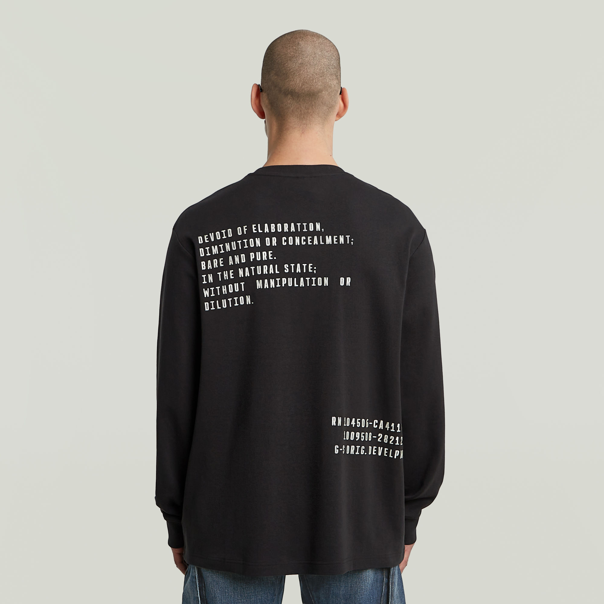 G-Star RAW Back Embro Text Loose T-shirt - Zwart - Heren