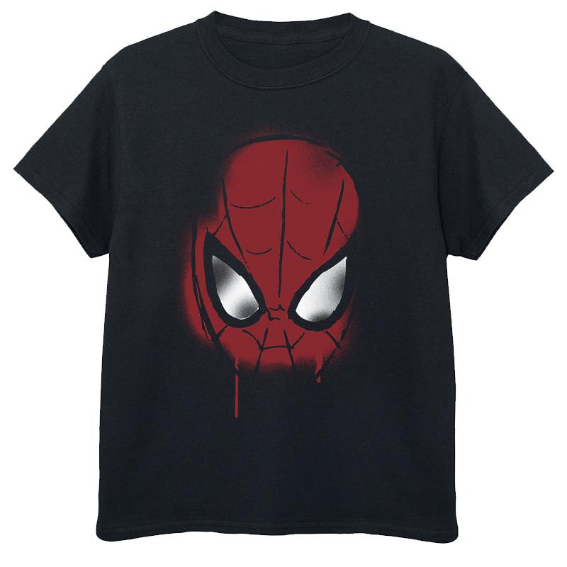 Marvel Boys Spider-Man gezicht schets T-shirt 9-11 Years
