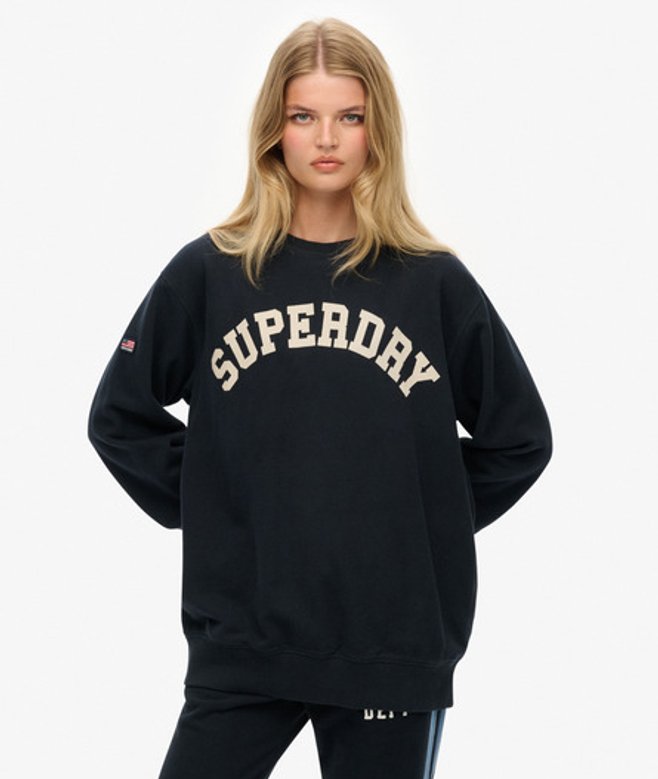 Superdry Athletic Essentials Wijdvallend Sweatshirt Blauw