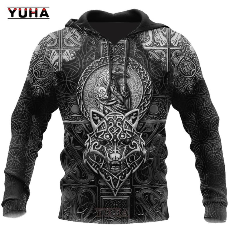 ETST 07 Sweatshirts 3D Print Vikings Klassieke Wolf heren Hoodies Jas Lente Herfst Mode Truien Hip Hop Punk Oversized Clo 6XL