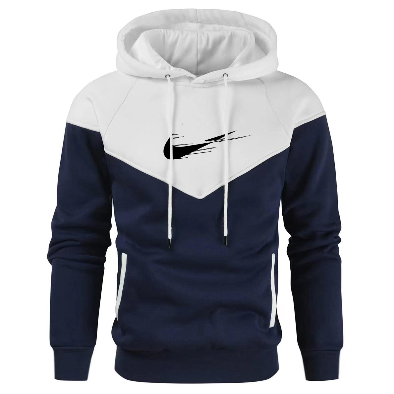 Nomi Lente Herfst Heren Patchwork Merk Hoodies Kleding Casual Losse Sweatshirt Streetwear Mannelijke Mode Sport Trui Buitenkleding 2XL