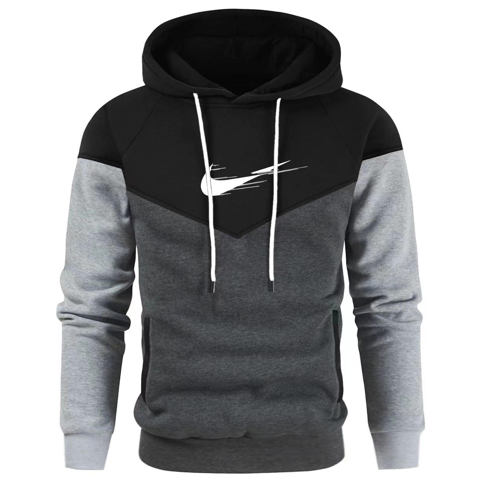 Nomi Lente Herfst Heren Patchwork Merk Hoodies Kleding Casual Losse Sweatshirt Streetwear Mannelijke Mode Sport Trui Buitenkleding M