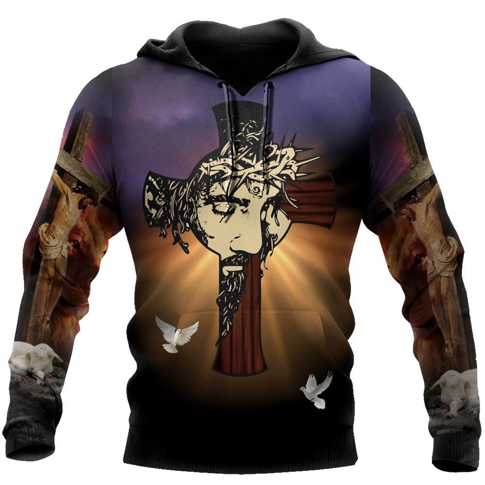 ETST WENDY 05 Herfst mannen Jesus Cross Patroon 3D Afdrukken Sweatshirts Mode Warm Houden Hoodies Leisure Unisex Trui Oversized y2k Kleding L