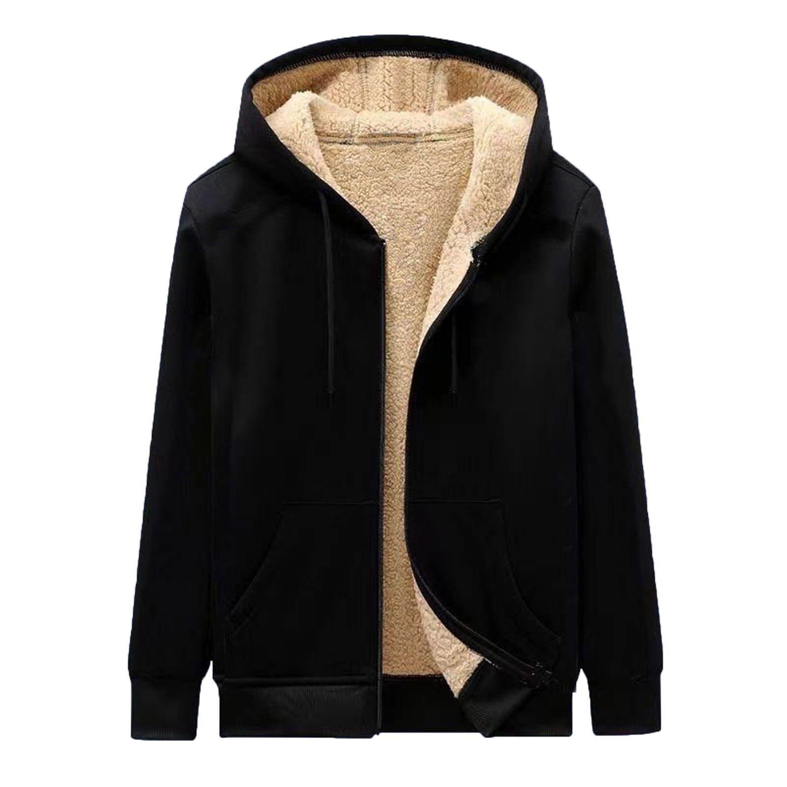 Lucky66 Ritspullover voor heren, sweatshirt met lange mouwen en capuchon, tops, blouse L zwart