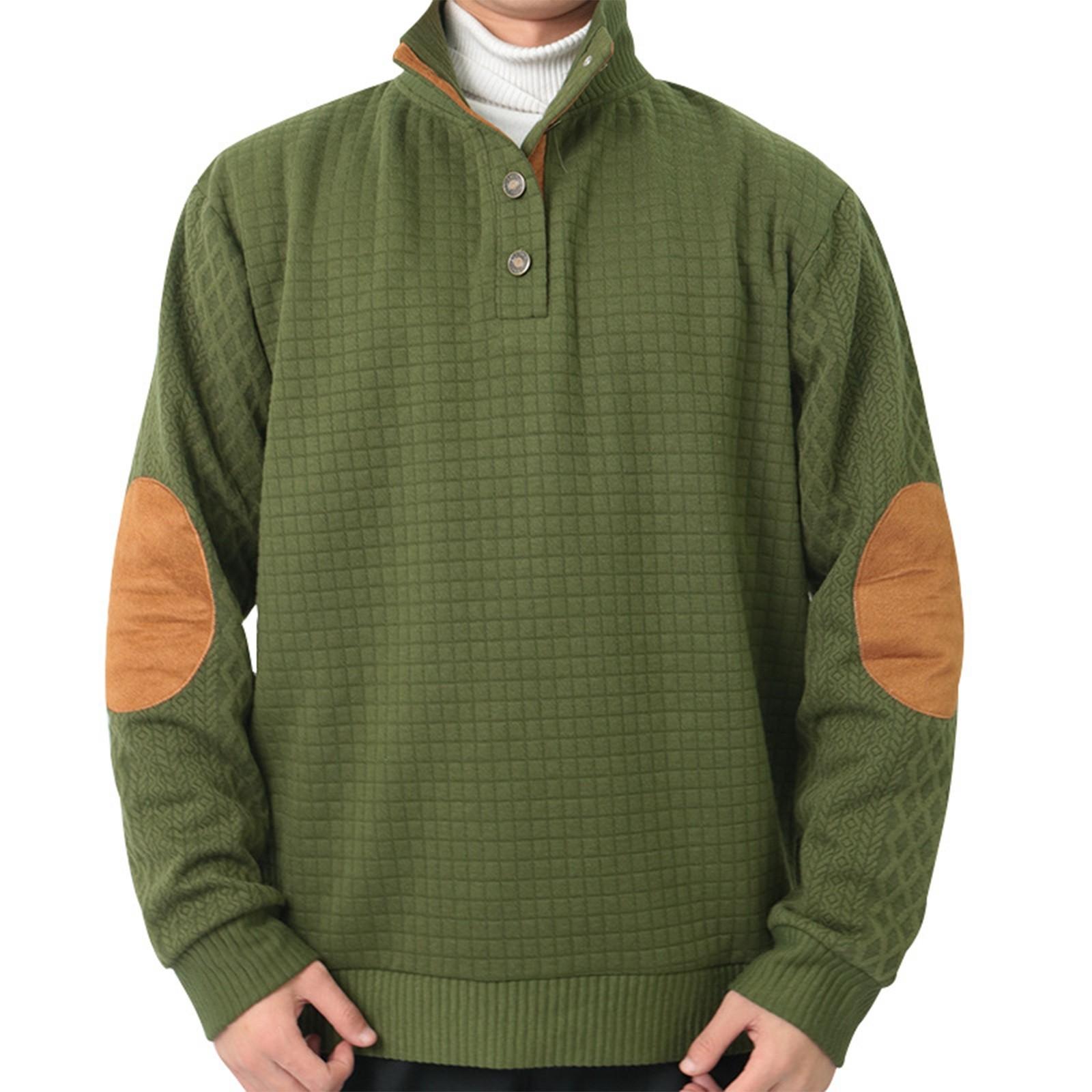 Linglong Heren Casual Mode Hoodless Sweatshirt Brede Heren Losse Knoop Stand Kraag Capuchon Sweatshirt L