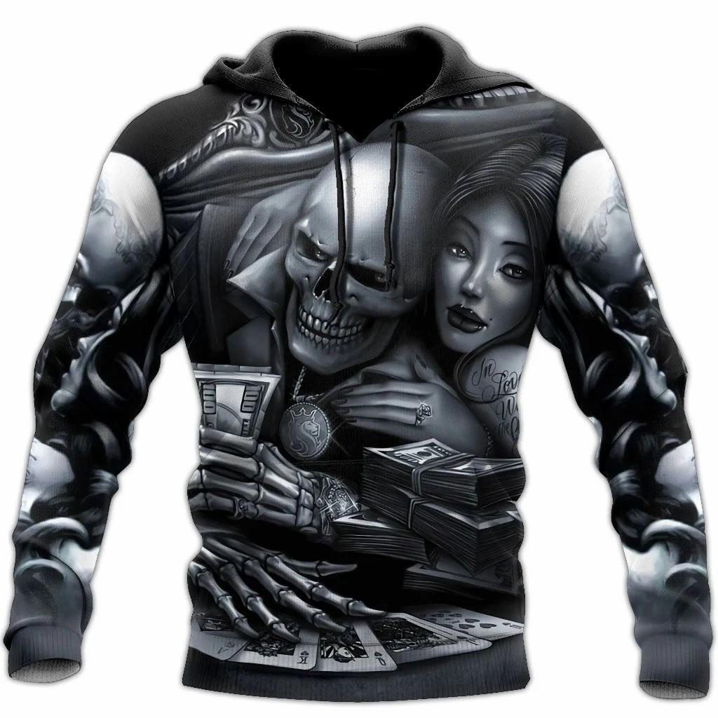 ETST WENDY 05 Grafische Vlam Schedel Herenmode 3D-print Hoodie Hoodies Lange mouw Capuchon Print Voorvak Lente & Herfst Hoodie Sweatshirt 6XL