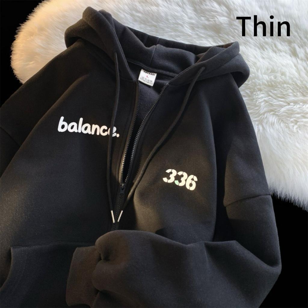 MILU Fleece gevoerde verdikte capuchon vestjas heren herfst winter koppel sweatshirt oversized rits capuchon L