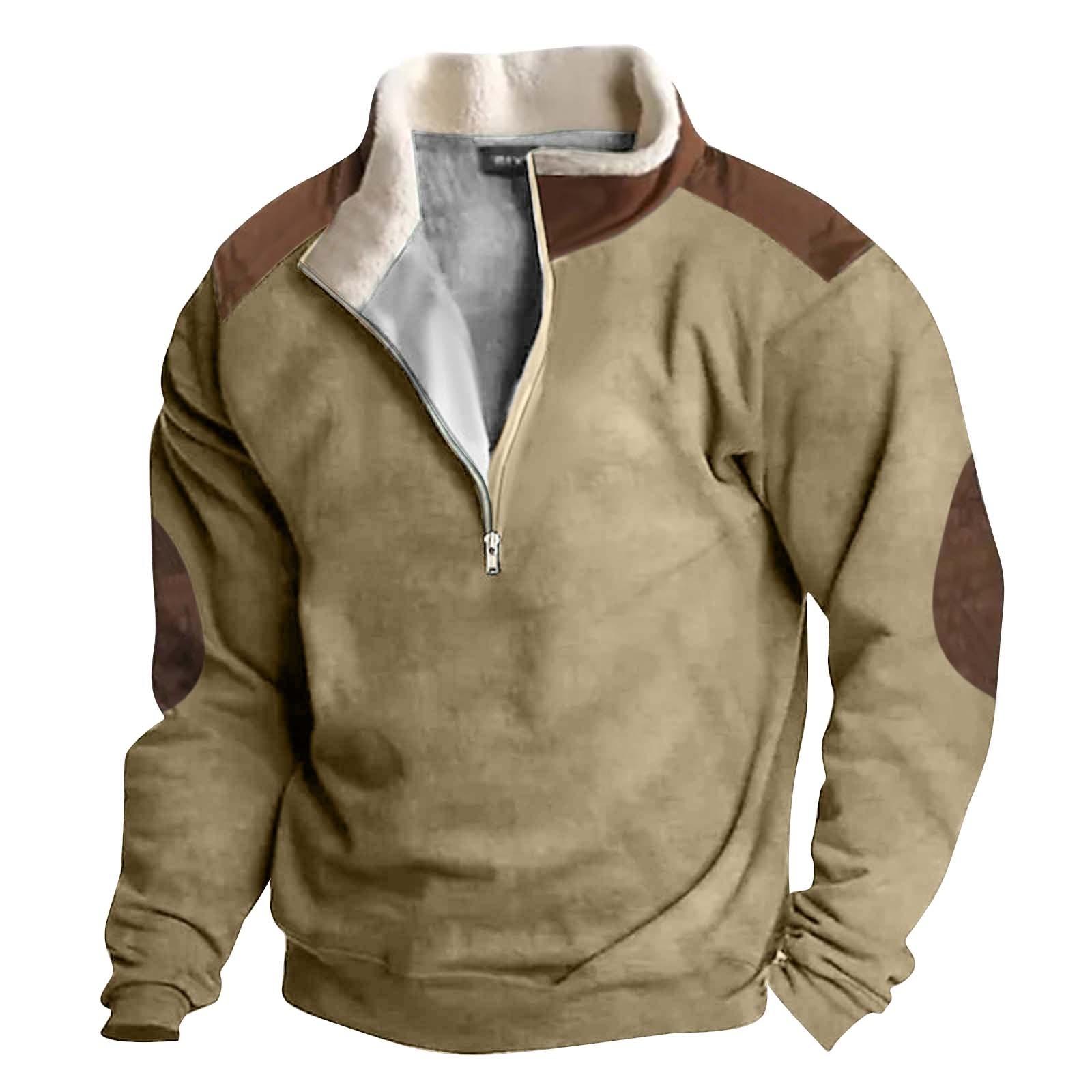 Ren Fashion Lente en heren staande kraag sweatshirt is outdoor casual truien tops M kaki