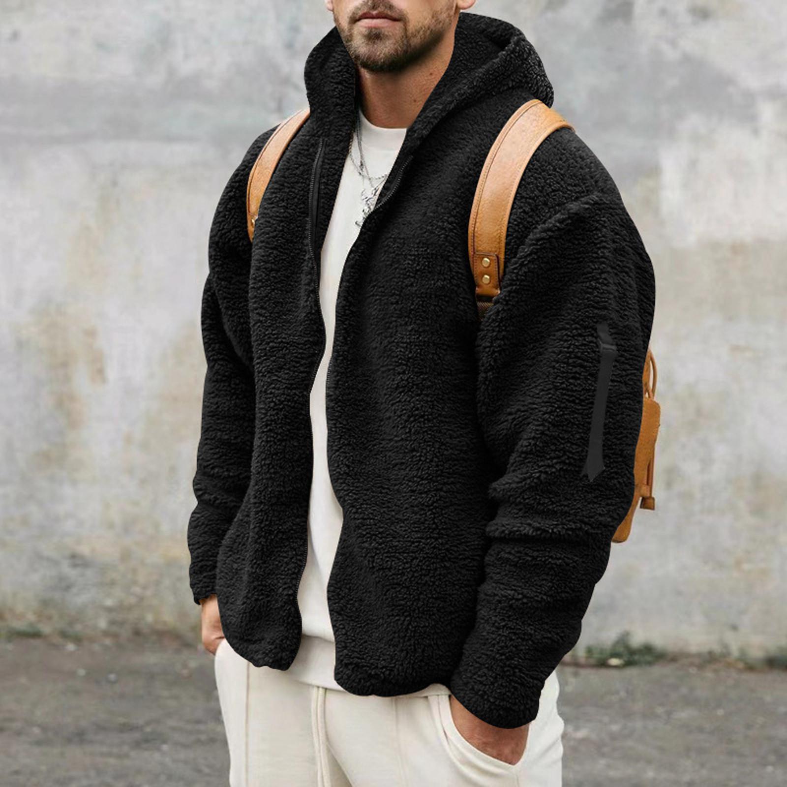 Long nose Heren geruit overhemd met capuchon, rits en knoopsweater. Casual mode-sweatshirt voor heren XXL zwart