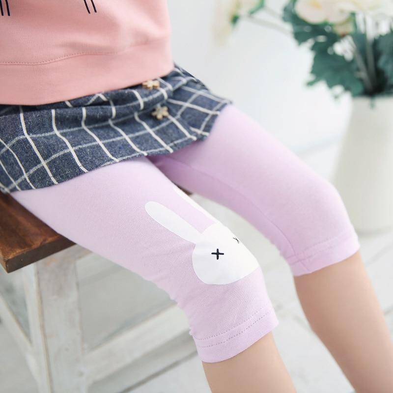 Topzeros Meisjes zomer leggings kinderen knielengte broek leggings broek elastische suikerspin kleur kinderen capris meisje skinny broek 140