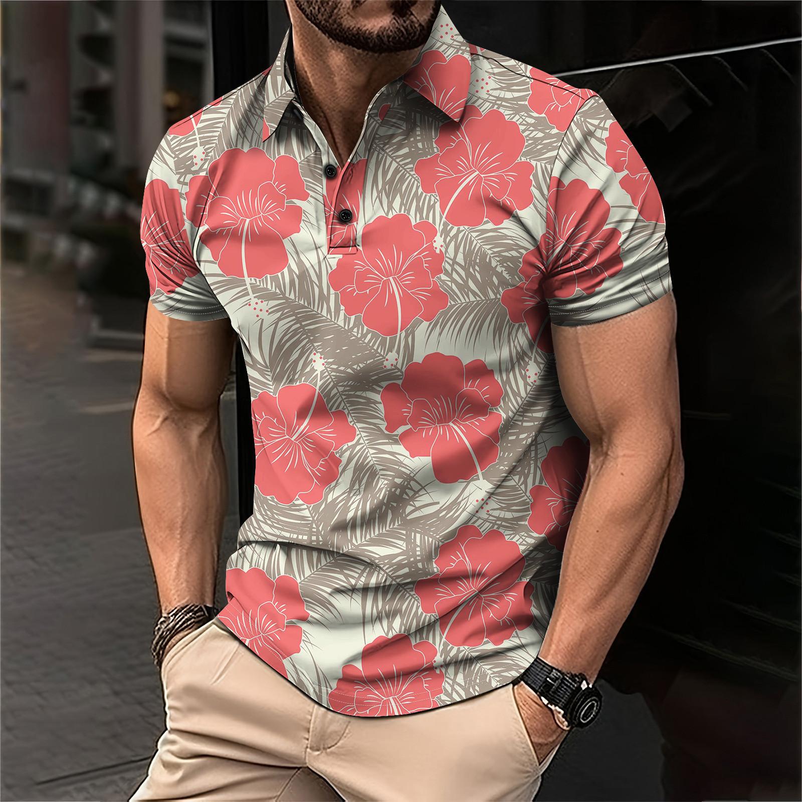 Linglong Golfshirt voor heren Casual Sport V-hals Geribbelde kraag Korte mouw Mode Casual Effen Kleur Effen Lente en zomer Normale pasvorm XL
