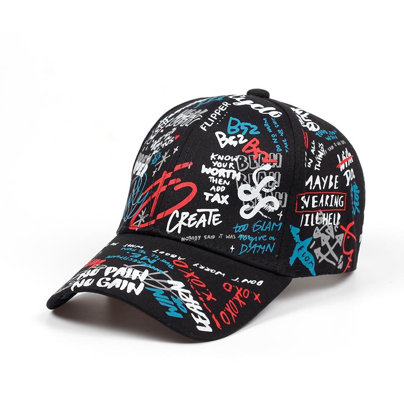 Hat Factory Zomer Baseball Cap Graffiti Zon Caps Hip Hop Vizier Hoed Verstelbare Snap-Back Hoeden Voor Vrouwen Golf Cap zwart