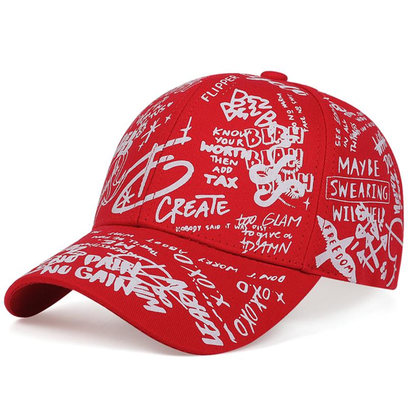 Hat Factory Zomer Baseball Cap Graffiti Zon Caps Hip Hop Vizier Hoed Verstelbare Snap-Back Hoeden Voor Vrouwen Golf Cap rood