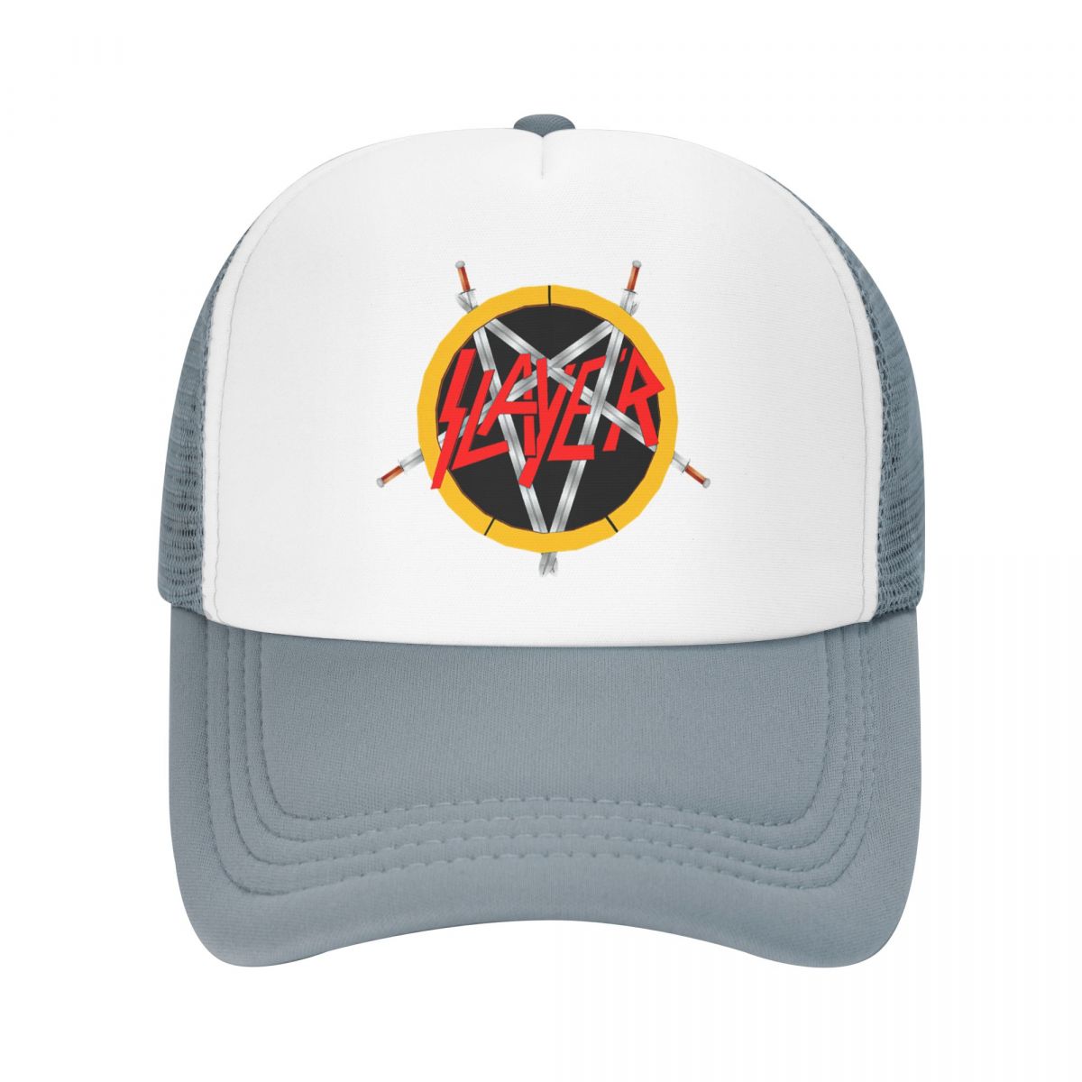 DDecorative Home Aangepaste Heavy Metal Rock Slayers Logo Baseball Cap WoUnisex Unisex Ademende Trucker Hat Streetwear Snapback Caps Zonnehoeden Trucker Hat